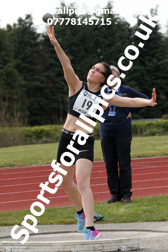 Shot putt, 2021 NECAA Open Graded Meeting, Morpeth. Photo: David T. Hewitson/Sports for All Pics